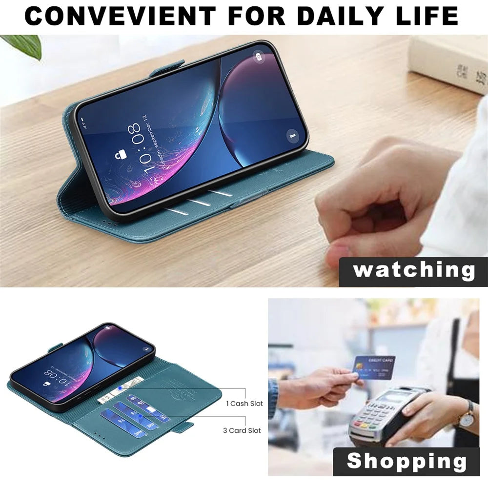 BINFEN COLOR BF31 For Samsung Galaxy S25 Edge Case PU Leather Flip Folio Phone Wallet Cover - Green - 4