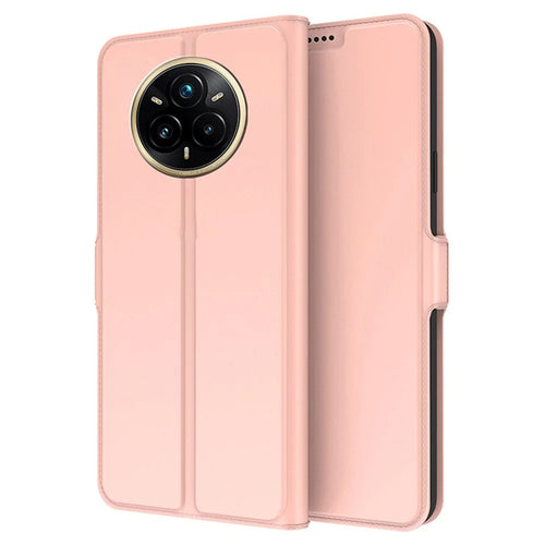 For Realme 14 Pro+ 5G Case Shockproof TPU Inner Shell Leather Phone Cover Card Slot - Rose Gold - 1