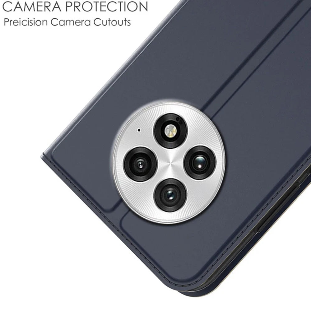 For OnePlus 13 Case PU Leather Phone Cover with Card Holder Stand - Blue - 5