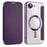 For iPhone 17e / 16e Case Compatible with MagSafe RFID Blocking Leather Phone Cover - Dark Purple - 1