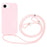 For iPhone 17e / 16e Case TPU Soft Shockproof Phone Cover with Adjustable Lanyard - Pink - 1
