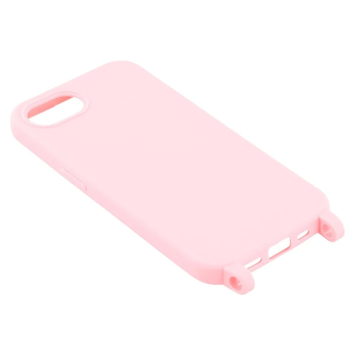For iPhone 17e / 16e Case TPU Soft Shockproof Phone Cover with Adjustable Lanyard - Pink - 4