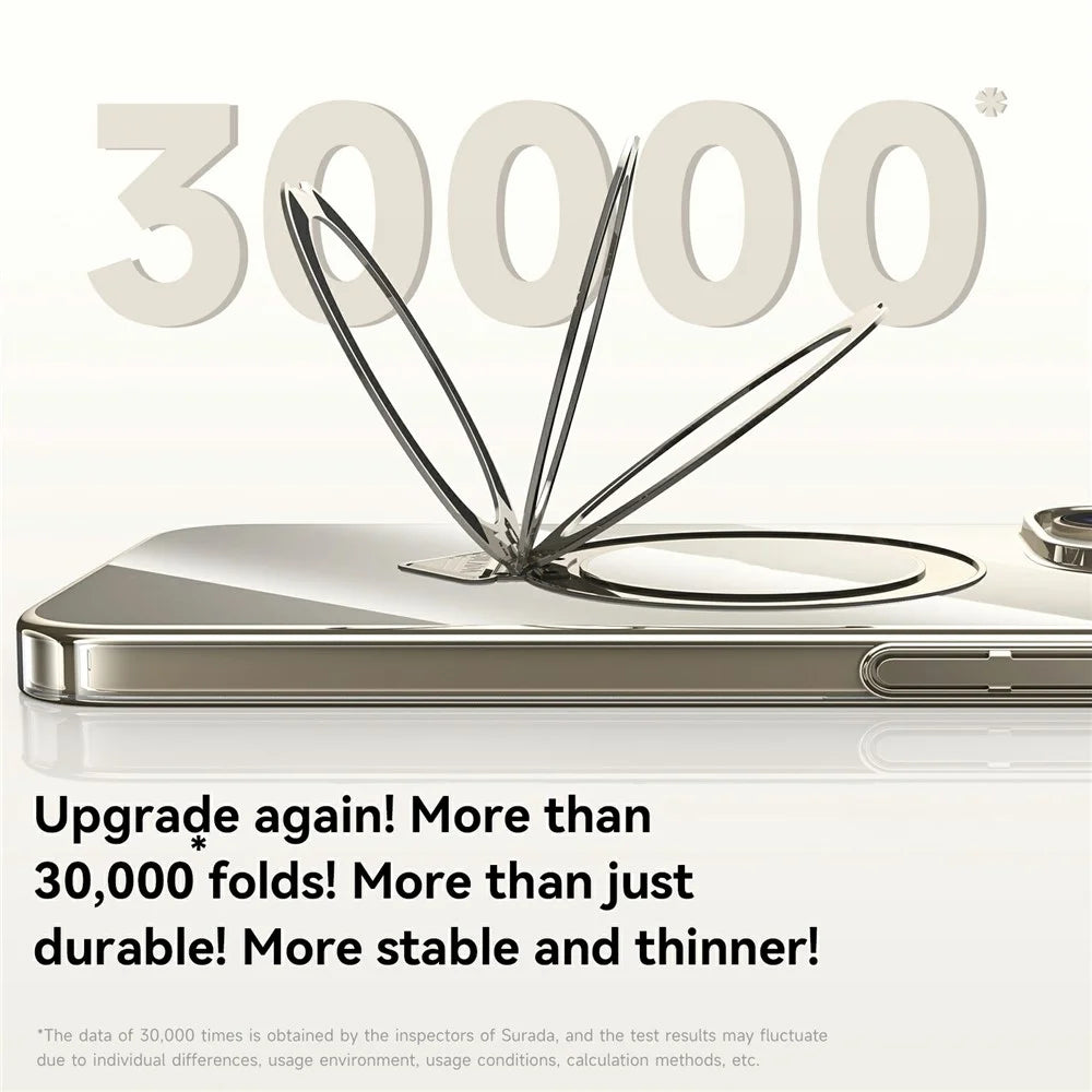 SULADA For iPhone 16 Pro Max Case Compatible with MagSafe Kickstand Clear PC Phone Cover - Titanium Silver - 4