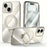 SULADA For iPhone 15 Case Compatible with MagSafe Electroplated Foldable Kickstand Clear PC Phone Cover - Titanium Grey - 1