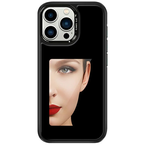 For iPhone 15 Pro E-Ink Case 4 inch HD 4 Colors Phone Cover Supports NFC Transfer DIY Pictures - Black - 1