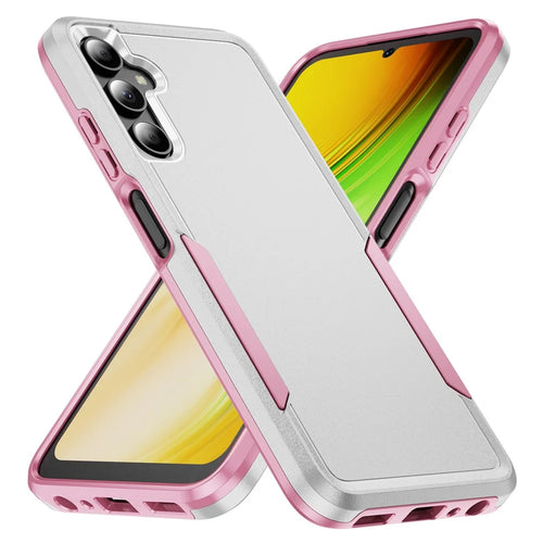 For Samsung Galaxy A05s 4G Case PC + TPU Military Grade Drop Protective Phone Cover - White + Pink - 1