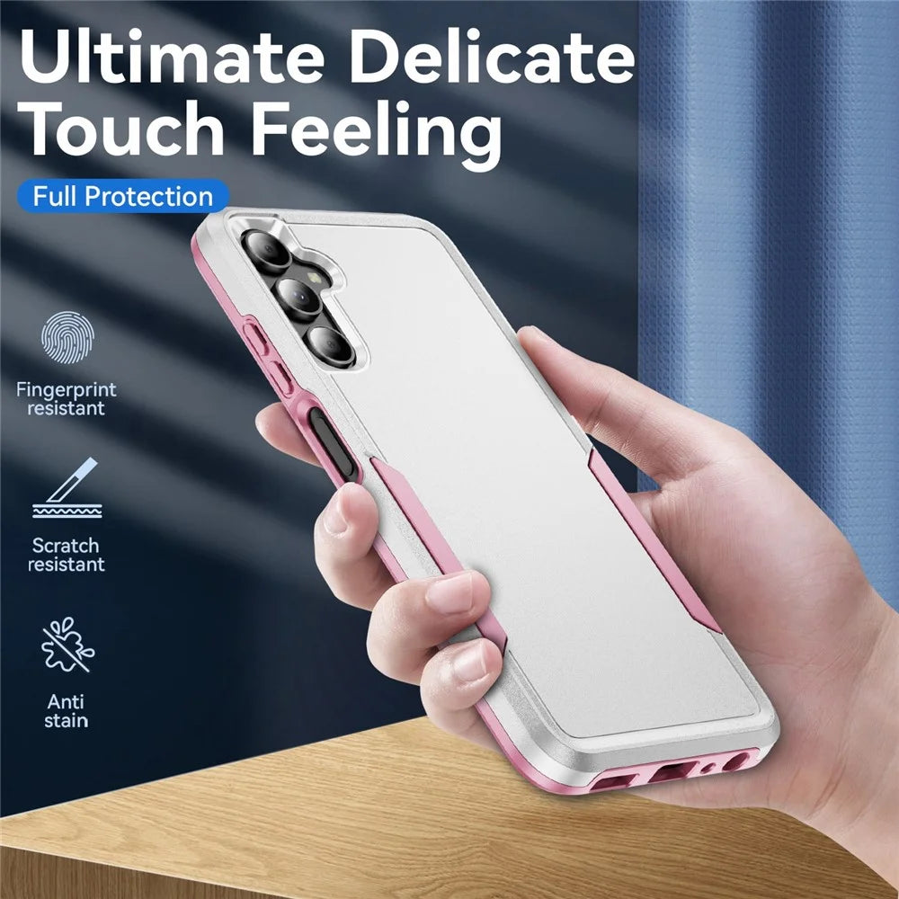 For Samsung Galaxy A05s 4G Case PC + TPU Military Grade Drop Protective Phone Cover - White + Pink - 4