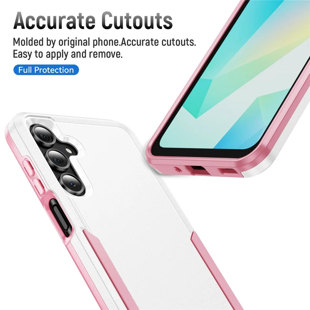 For Samsung Galaxy A16 4G / 5G Case PC + TPU Military Grade Drop Protective Phone Cover - White + Pink - 3