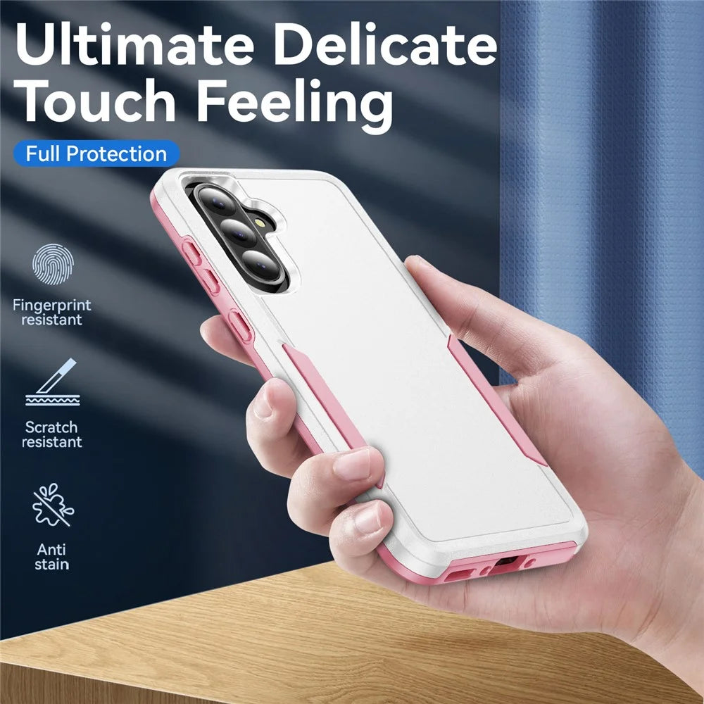 For Samsung Galaxy A36 5G Case PC + TPU Military Grade Drop Protective Phone Cover - White + Pink - 4
