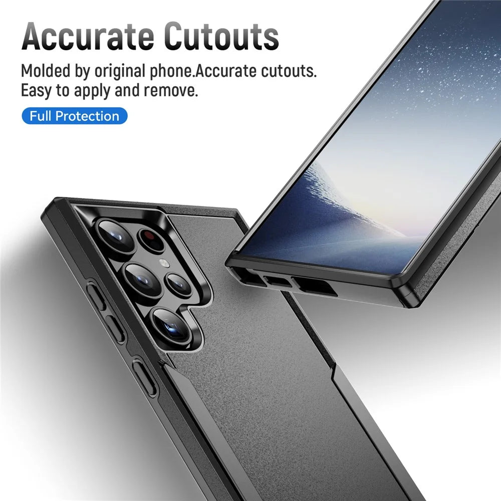 For Samsung Galaxy S24 Ultra Case PC + TPU Military Grade Drop Protective Phone Cover - Black - 3