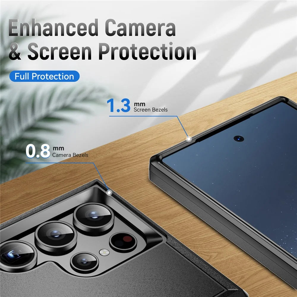 For Samsung Galaxy S24 Ultra Case PC + TPU Military Grade Drop Protective Phone Cover - Black - 5
