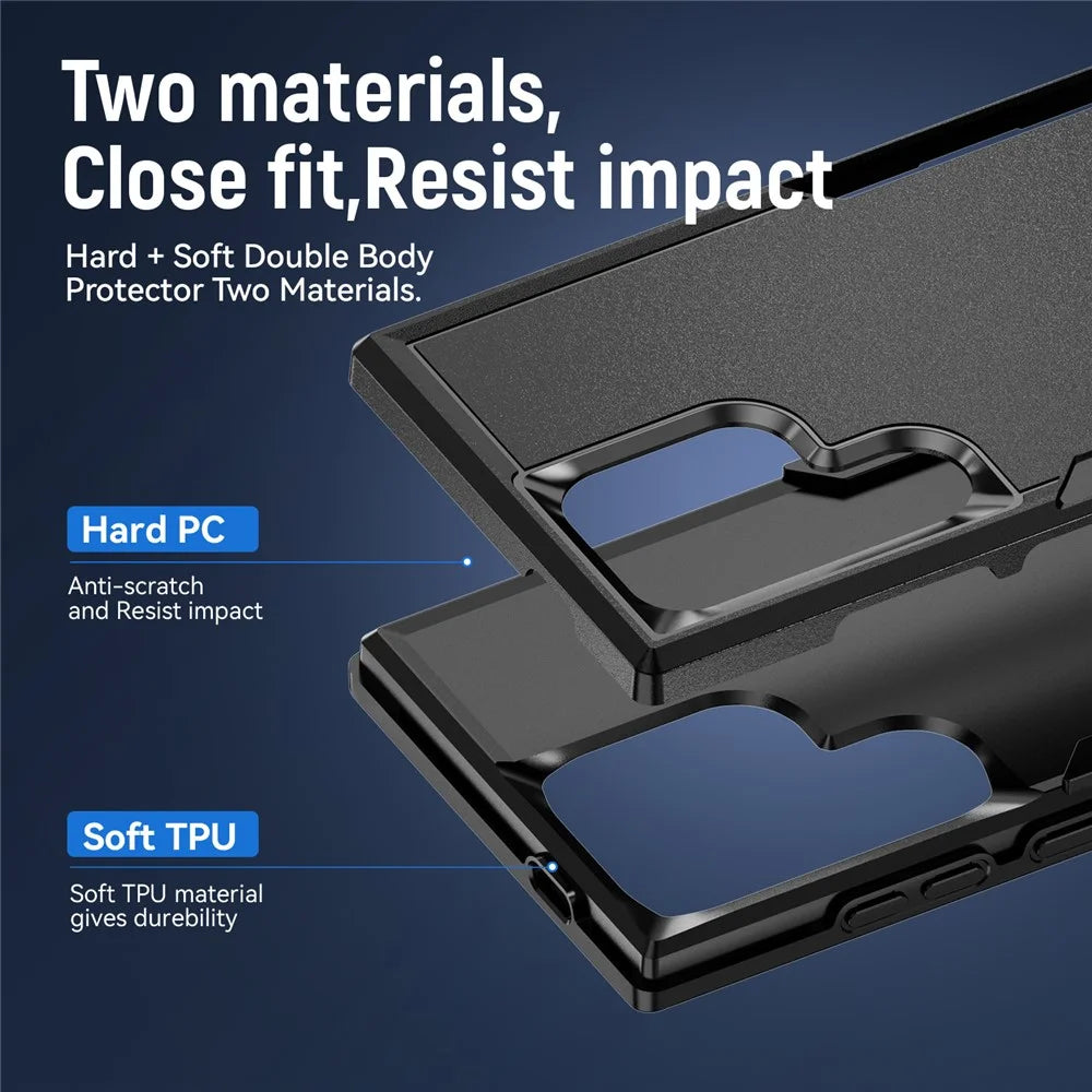 For Samsung Galaxy S24 Ultra Case PC + TPU Military Grade Drop Protective Phone Cover - Black - 7