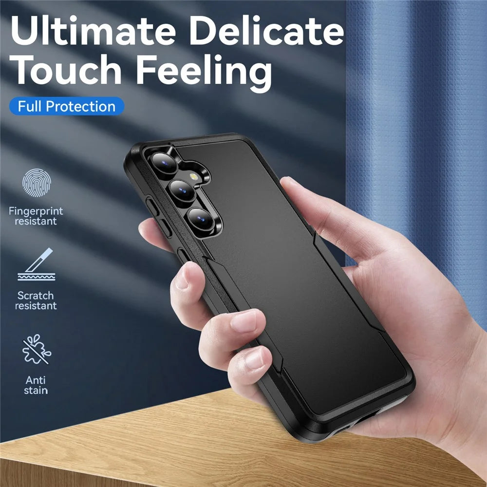 For Samsung Galaxy S25+ / S24+ Case PC+TPU Military Grade Drop Protective Phone Cover - Black - 4