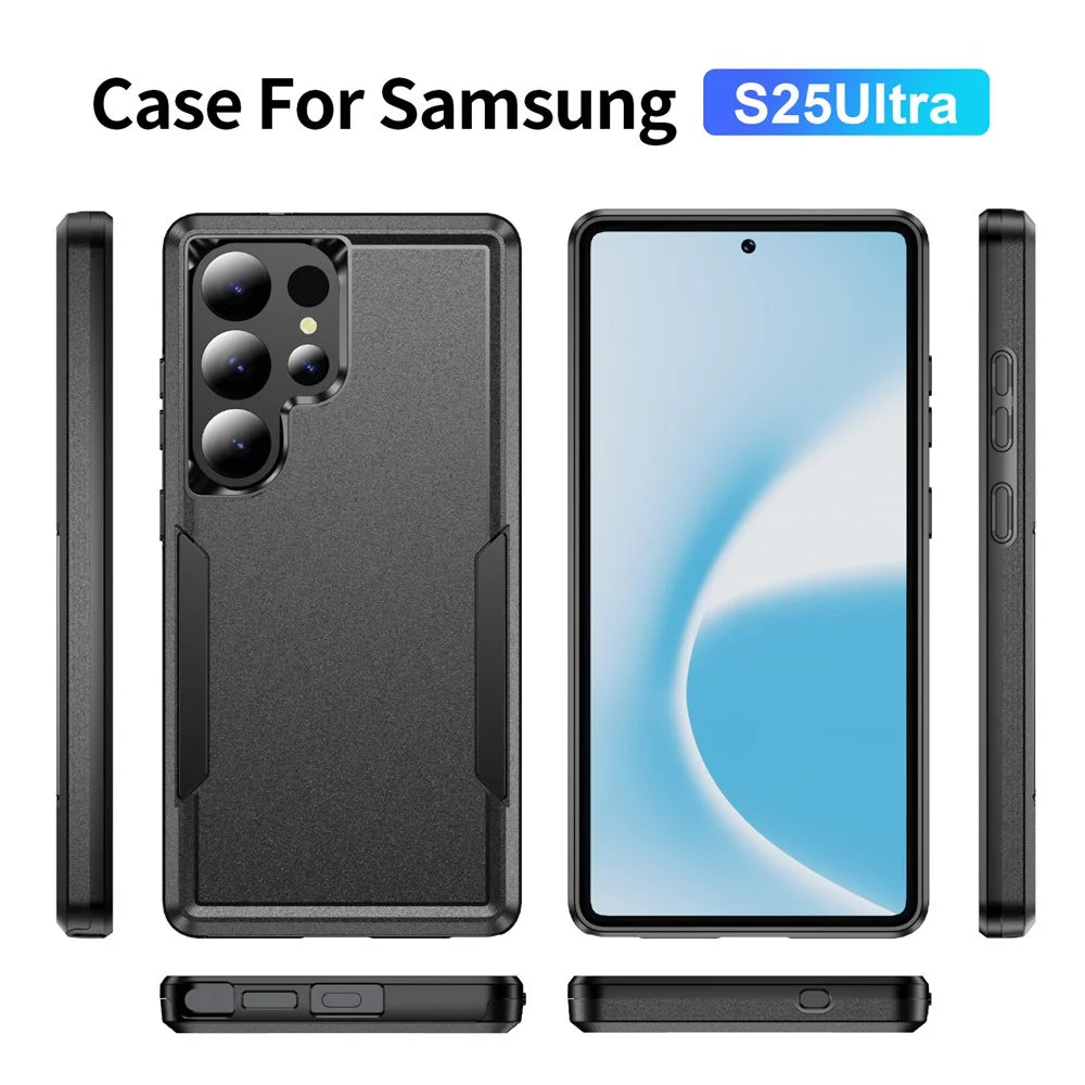 For Samsung Galaxy S25 Ultra Case PC + TPU Military Grade Drop Protective Phone Cover - Black - 2