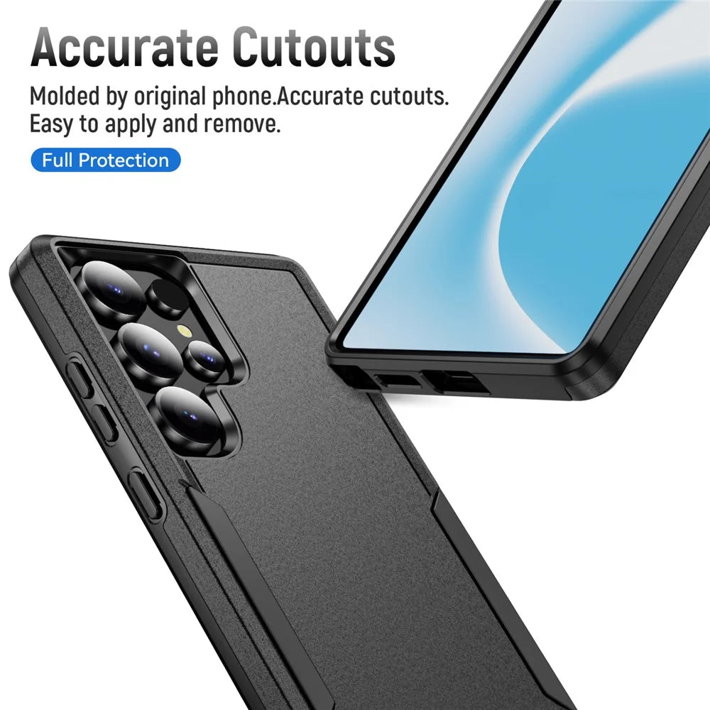 For Samsung Galaxy S25 Ultra Case PC + TPU Military Grade Drop Protective Phone Cover - Black - 3