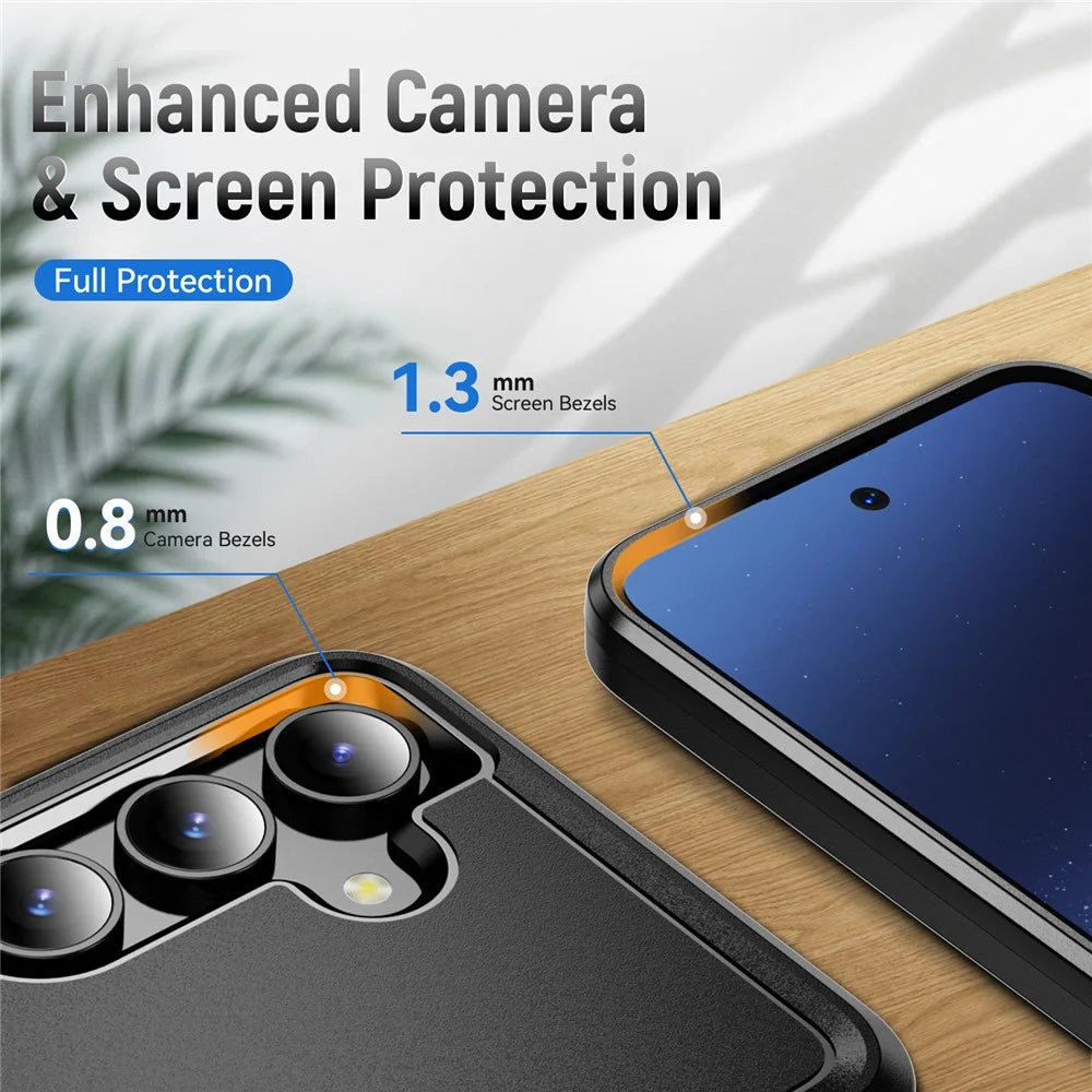 For Samsung Galaxy S24 FE Case PC + TPU Military Grade Drop Protective Phone Cover - Black - 6