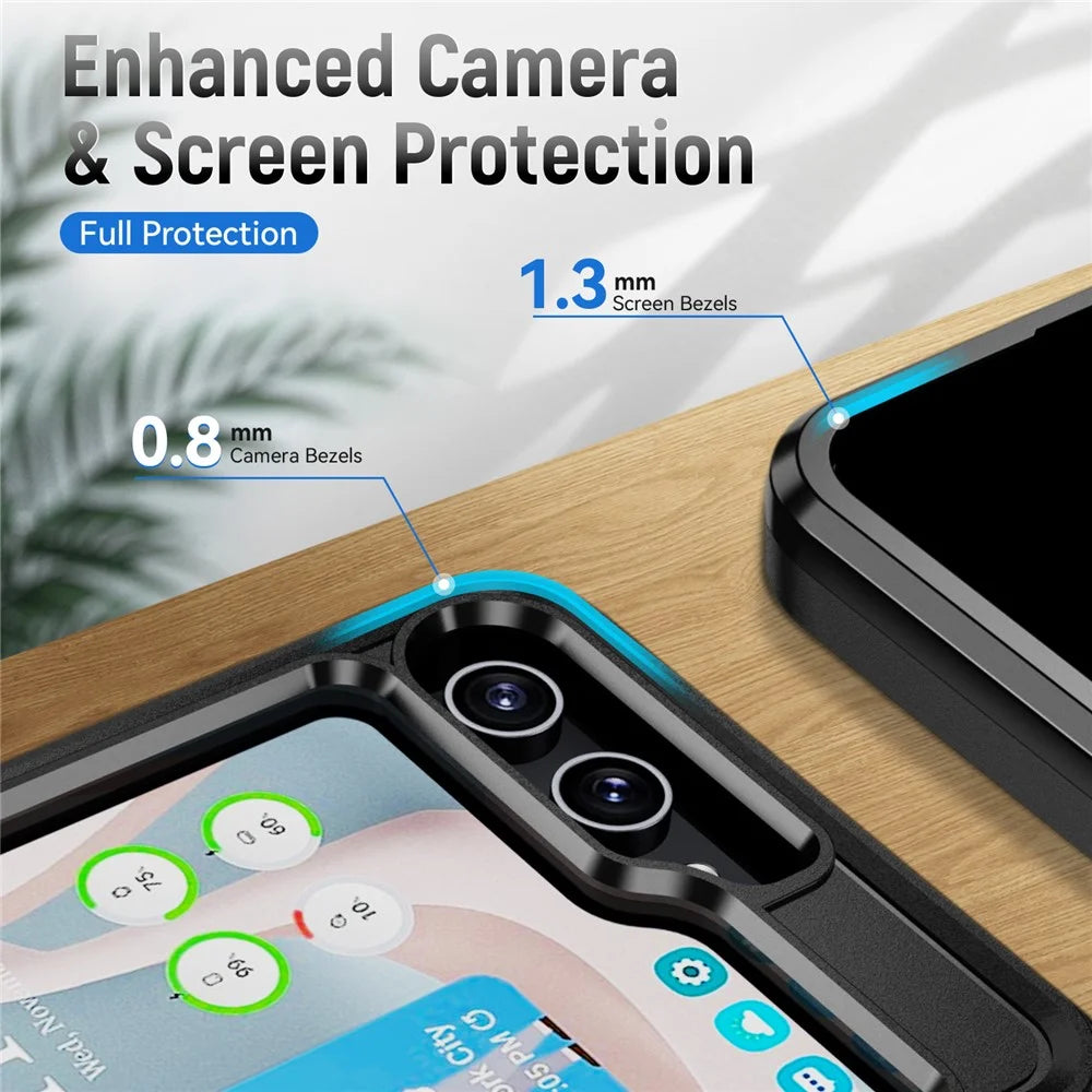 For Samsung Galaxy Z Flip5 5G Case PC + TPU Military Grade Drop Protective Phone Cover - Black - 5