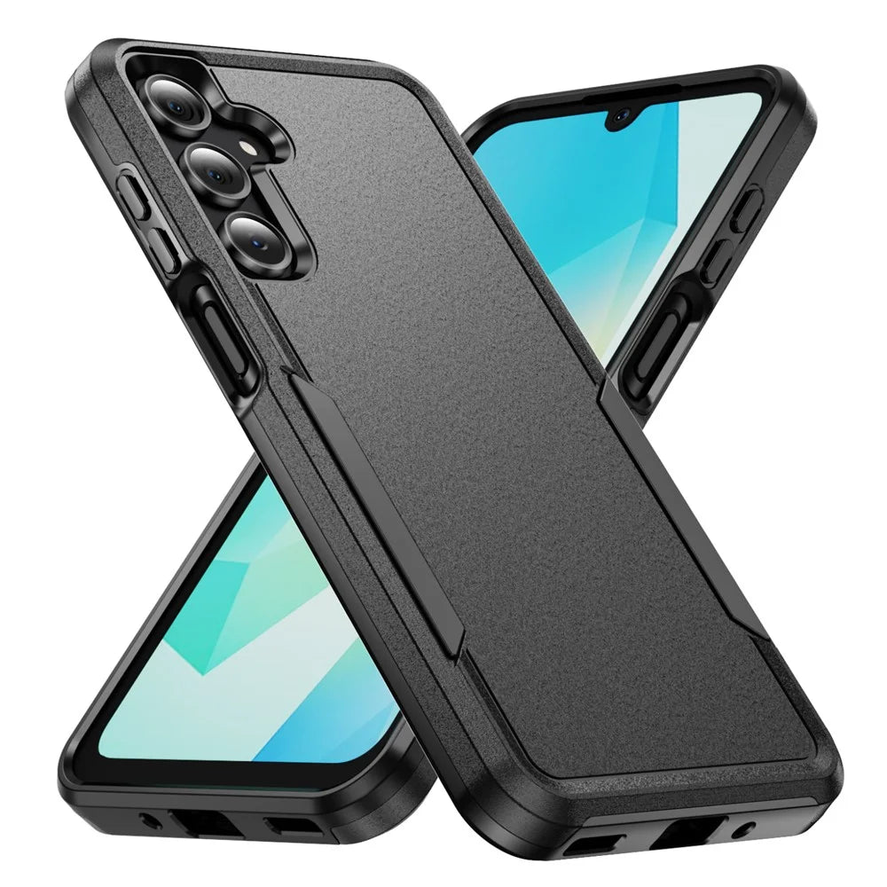 For Samsung Galaxy A18 5G / A18 4G / A17 5G / A26 5G Case PC+TPU Military Grade Drop Protective Phone Cover - Black - 1