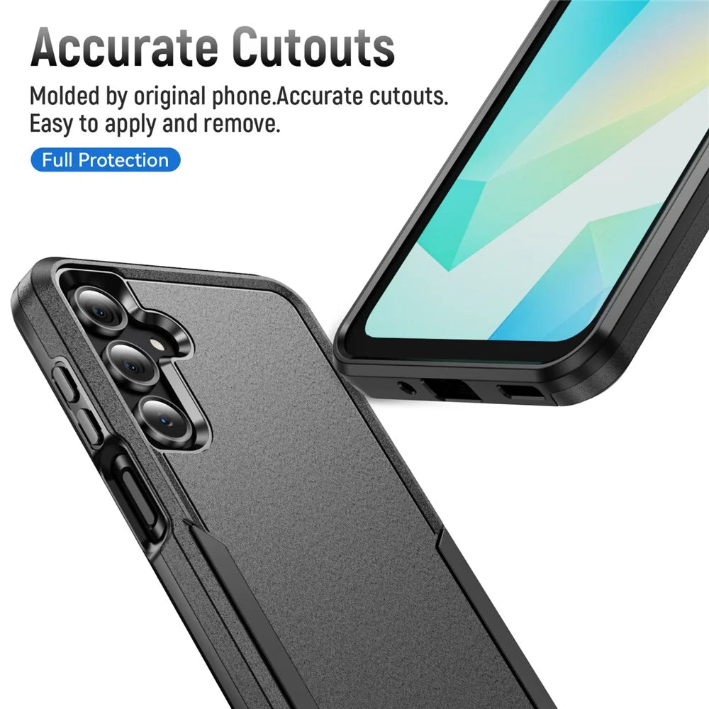 For Samsung Galaxy A18 5G / A18 4G / A17 5G / A26 5G Case PC+TPU Military Grade Drop Protective Phone Cover - Black - 3