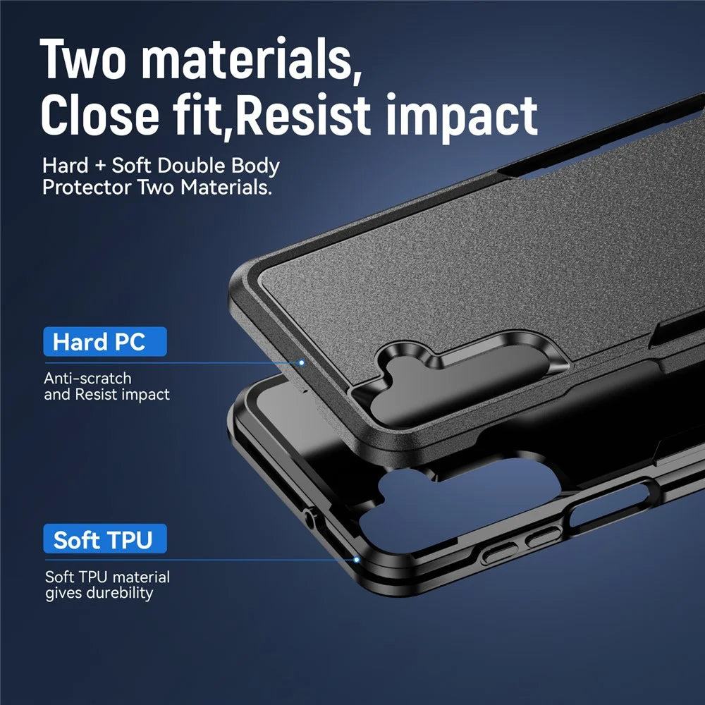For Samsung Galaxy A18 5G / A18 4G / A17 5G / A26 5G Case PC+TPU Military Grade Drop Protective Phone Cover - Black - 4