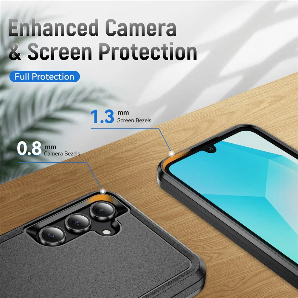 For Samsung Galaxy A18 5G / A18 4G / A17 5G / A26 5G Case PC+TPU Military Grade Drop Protective Phone Cover - Black - 7