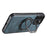 SUTENI G3 For iPhone 16 Pro Max Case Compatible with MagSafe Waxy Texture 360° Rotating Kickstand Leather Phone Back Cover - Blue - 2