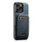 SUTENI G3 For iPhone 16 Pro Max Case Compatible with MagSafe Waxy Texture 360° Rotating Kickstand Leather Phone Back Cover - Blue - 5