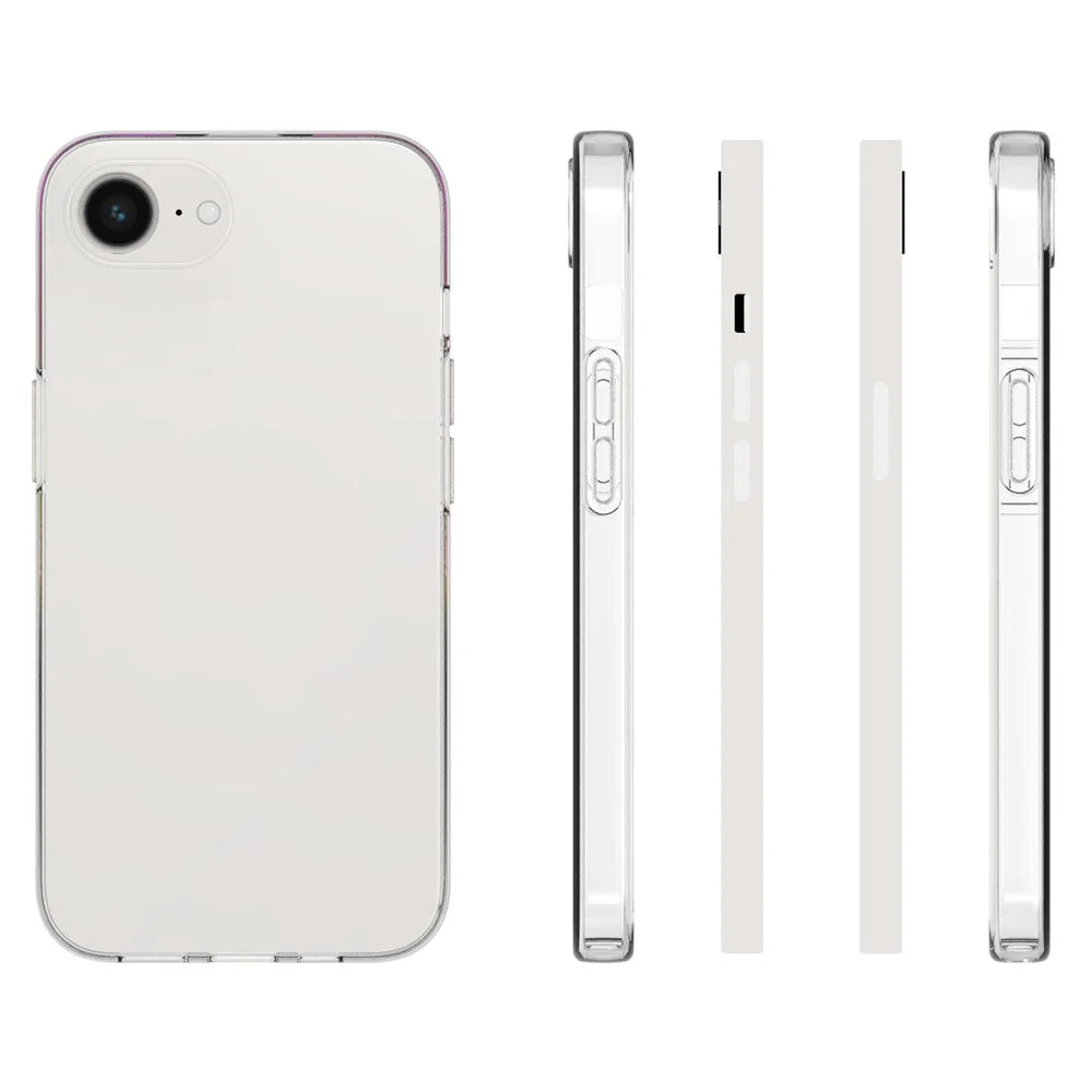 For iPhone 17e / 16e Slim Clear Phone Case Watermark Resistant TPU Back Cover - 3