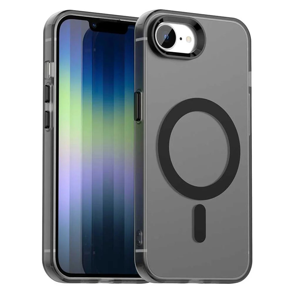 For iPhone 17e / 16e Case Compatible with MagSafe Anti Drop Hybrid Phone Back Cover - Black - 1