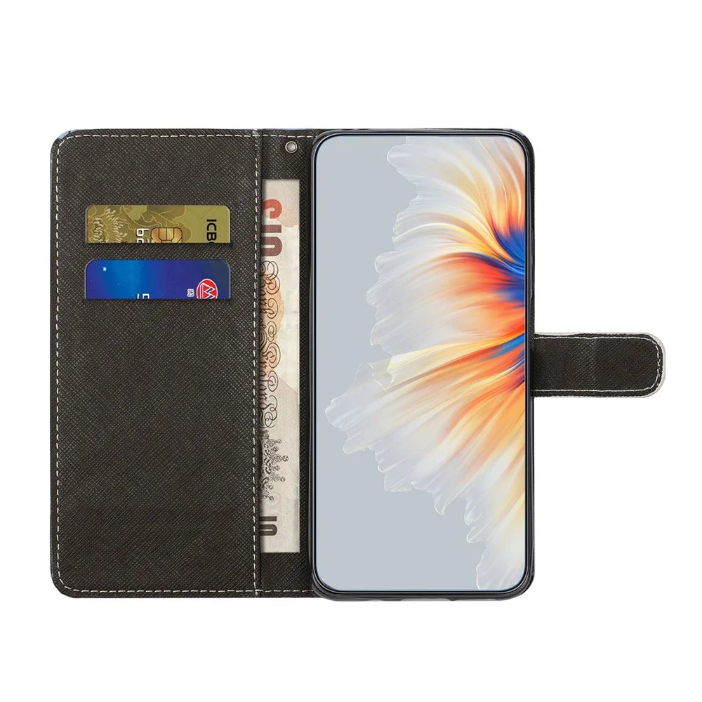For iPhone 17e / 16e Case Pattern Print PU Leather Wallet Phone Cover Cross Texture - Cat's Eye - 2