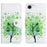 For iPhone 17e / 16e Case Pattern Printing Cross Texture Leather Phone Cover - Green Tree - 1