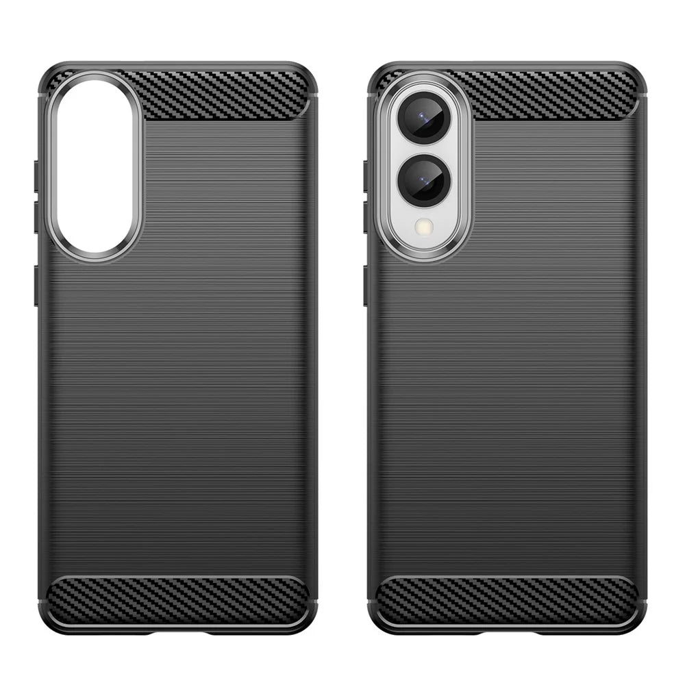 For Samsung Galaxy S25 Edge / S25 Slim Case Protective Phone Cover Carbon Fiber Texture Brushed - Black - 2