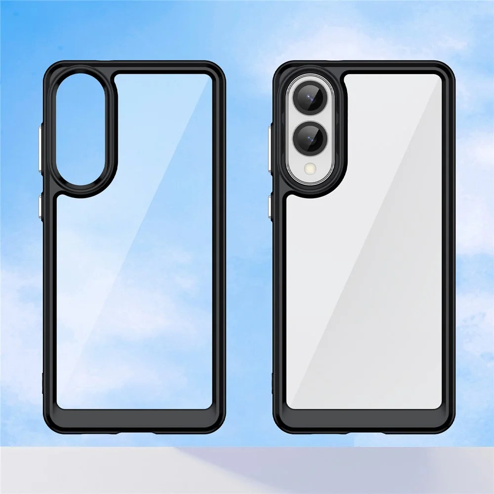 For Samsung Galaxy S25 Edge / S25 Slim Case TPU + Acrylic Protective Clear Phone Cover - Black - 2