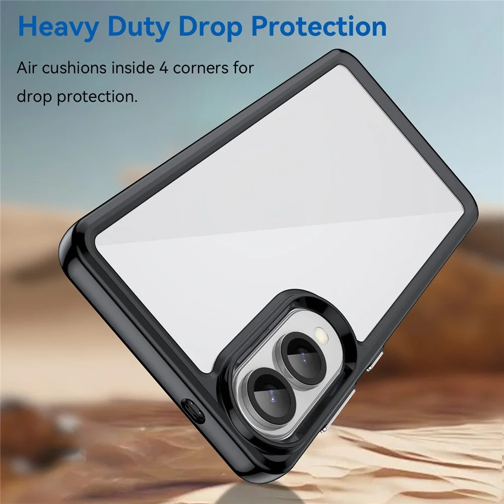For Samsung Galaxy S25 Edge / S25 Slim Case TPU + Acrylic Protective Clear Phone Cover - Black - 4