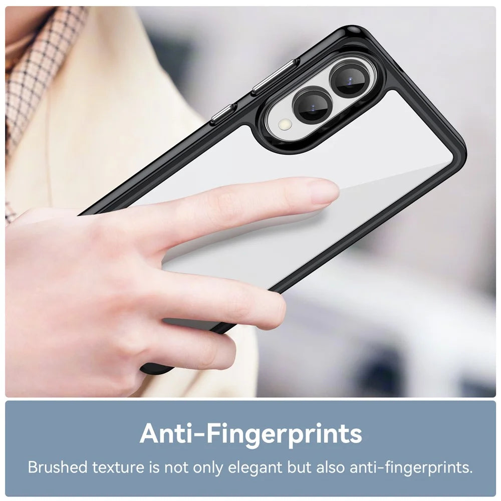 For Samsung Galaxy S25 Edge / S25 Slim Case TPU + Acrylic Protective Clear Phone Cover - Black - 6