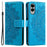 For Samsung Galaxy S25 Edge Stand Case Imprinted Totem PU Leather Wallet Phone Cover - Blue - 1