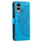 For Samsung Galaxy S25 Edge Stand Case Imprinted Totem PU Leather Wallet Phone Cover - Blue - 6