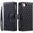 Style 012 for iPhone 17e / 16e Case Zipper Pocket Glitter Leather Phone Cover - Black - 1