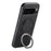 SUTENI G3 For Google Pixel 9 / 9 Pro Magnetic Case Waxy Texture Rotating Kickstand Leather Phone Back Cover - Black - 3