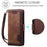 For iPhone 17e / 16e Case RFID Blocking Wallet Stand Leather Phone Cover - Brown - 6