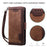 For iPhone 17e / 16e Case RFID Blocking Wallet Stand Leather Phone Cover - Brown - 7