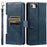 013 Style For iPhone 17e / 16e Case PU Leather Anti-Fall Phone Cover with 6 Card Slots - Blackish Green - 1