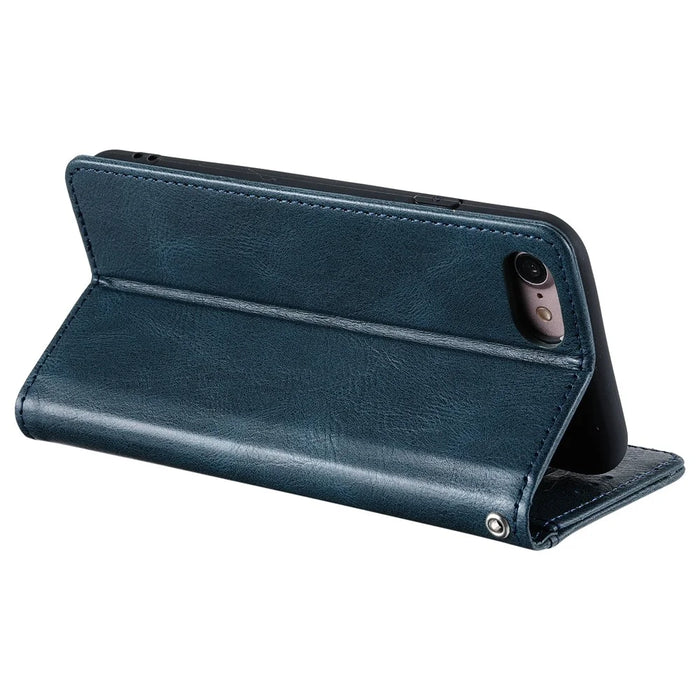013 Style For iPhone 17e / 16e Case PU Leather Anti-Fall Phone Cover with 6 Card Slots - Blackish Green - 4