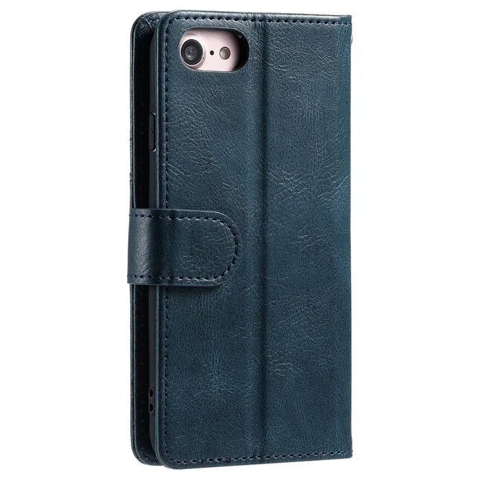 013 Style For iPhone 17e / 16e Case PU Leather Anti-Fall Phone Cover with 6 Card Slots - Blackish Green - 7