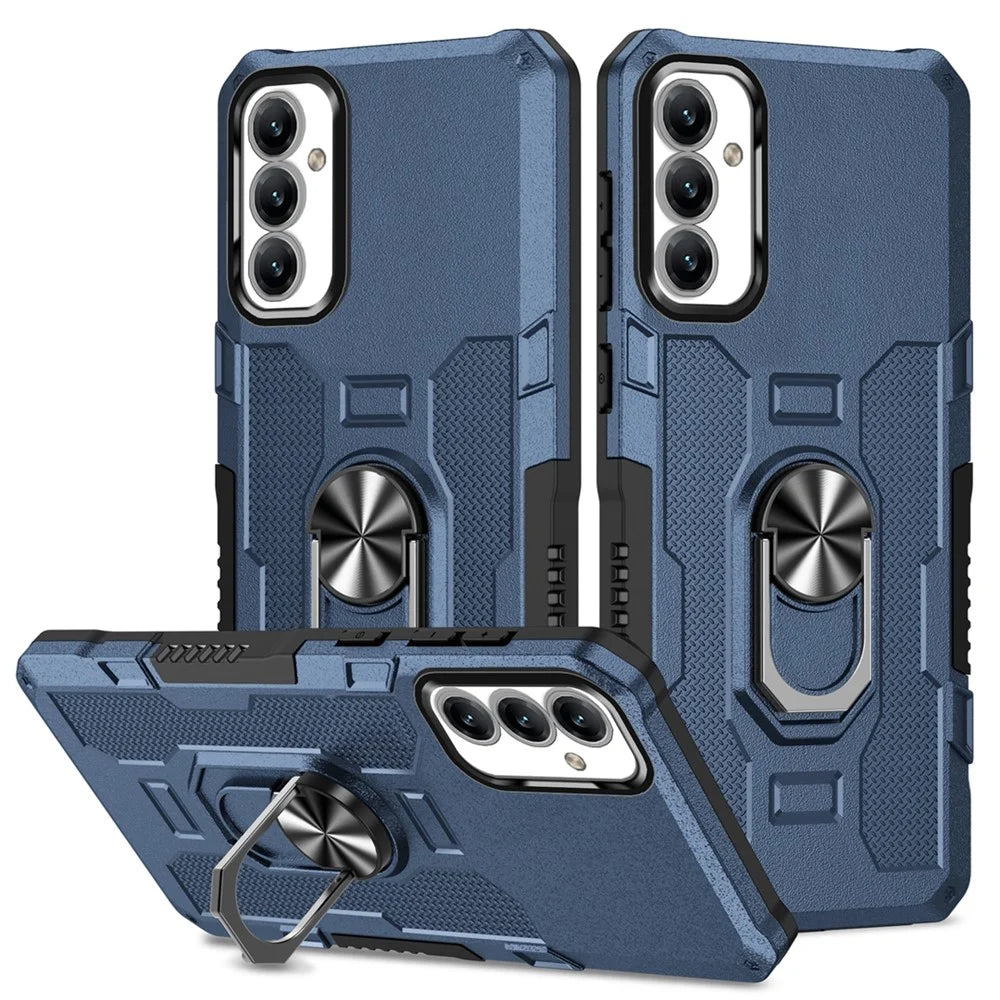 For Samsung Galaxy A25 5G (Global) (161.0 x 76.5 x 8.3mm) Phone Case Ring Kickstand PC + TPU Shockproof Cover - Blue - 1
