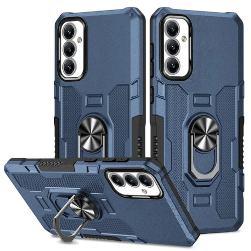 For Samsung Galaxy A25 5G (Global) (161.0 x 76.5 x 8.3mm) Phone Case Ring Kickstand PC + TPU Shockproof Cover - Blue - 1