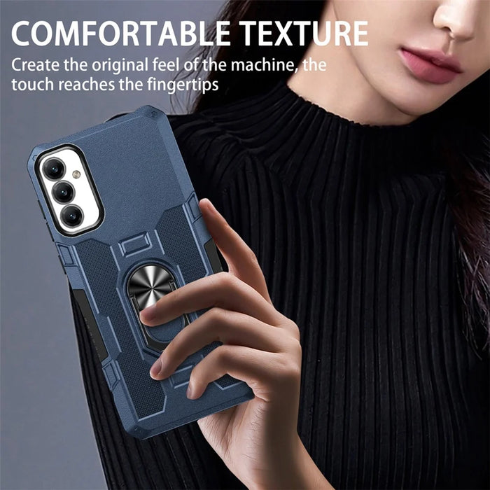 For Samsung Galaxy A16 5G  /  4G Phone Case Ring Kickstand PC + TPU Shockproof Cover - Blue - 3