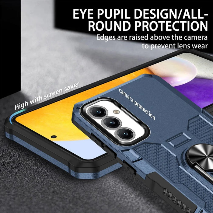 For Samsung Galaxy A16 5G  /  4G Phone Case Ring Kickstand PC + TPU Shockproof Cover - Blue - 4