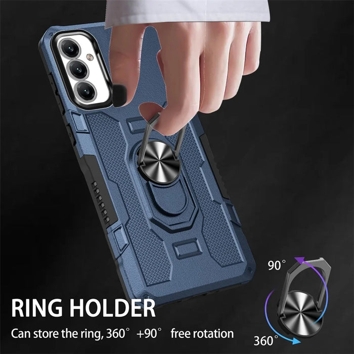 For Samsung Galaxy A16 5G  /  4G Phone Case Ring Kickstand PC + TPU Shockproof Cover - Blue - 7