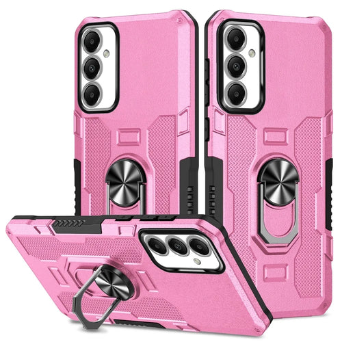 For Samsung Galaxy A05s 4G Phone Case Ring Kickstand PC + TPU Shockproof Cover - Pink - 1